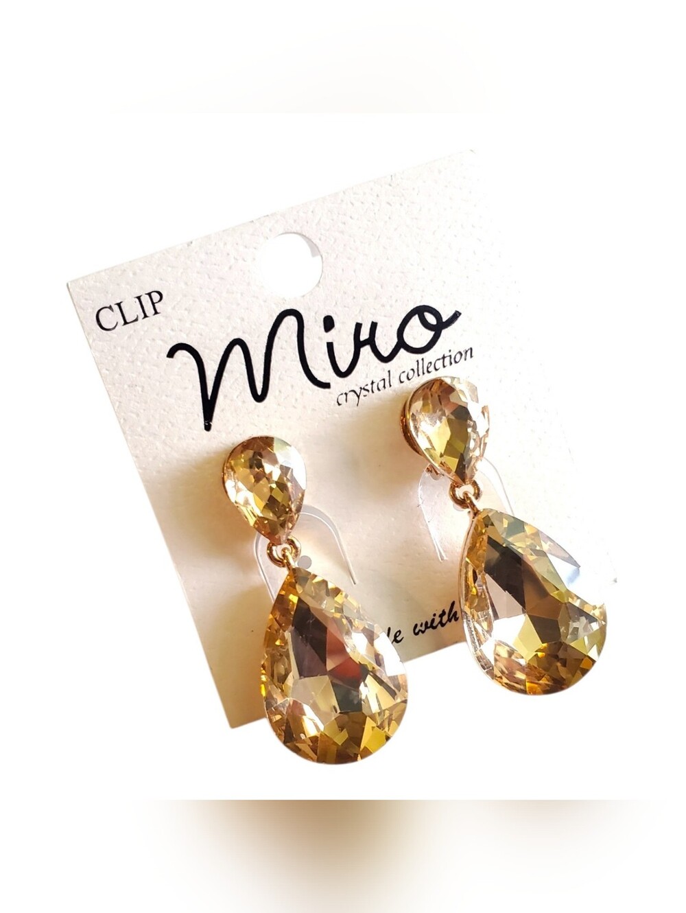 Clip-On Crystal Dangle Earrings